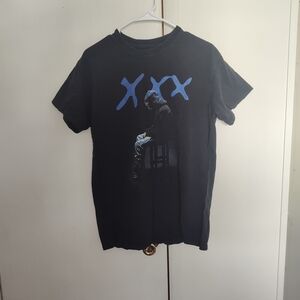 Men's Black Graphic Tee with Blue Accents